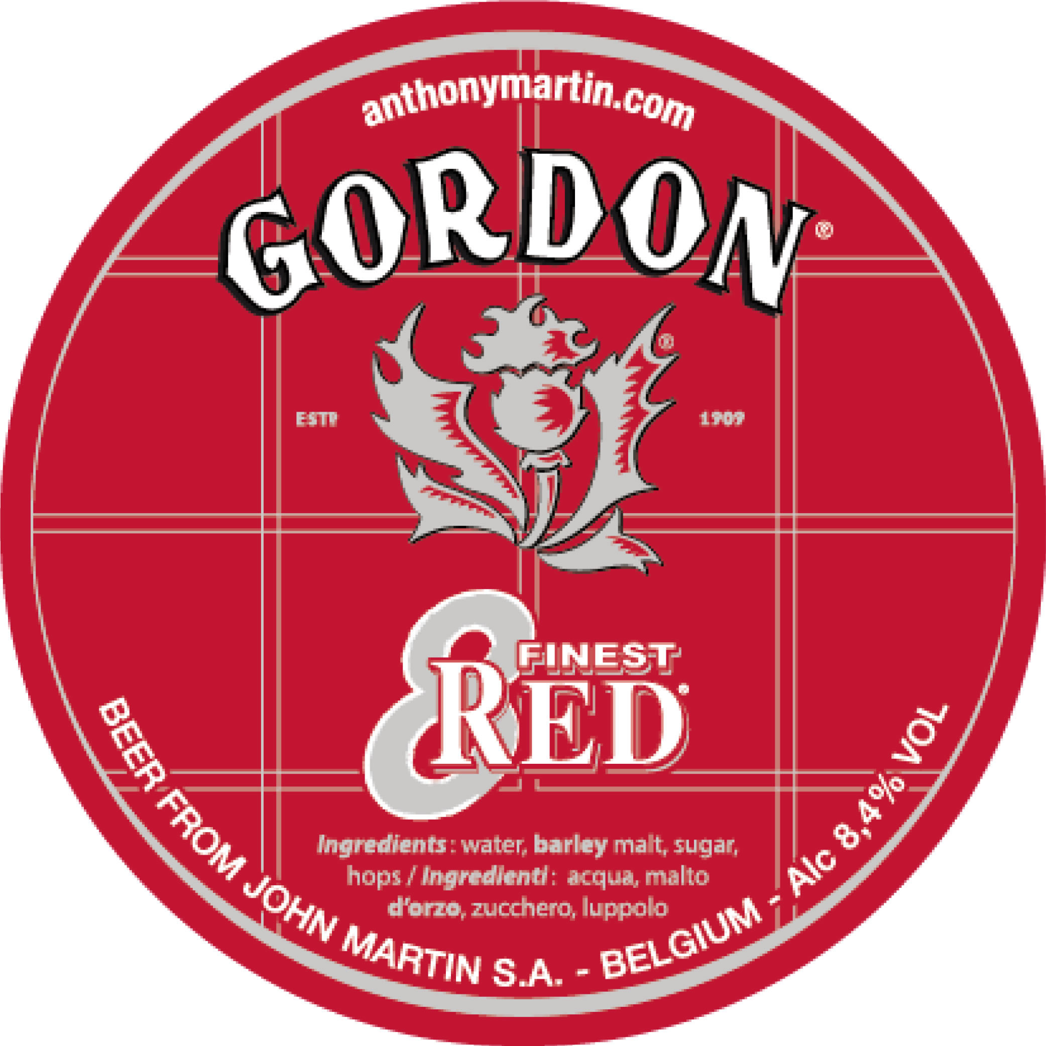 John Martin's 1910 - FUSTO BIRRA J. MARTIN GORDON RED L.15 - Belgio