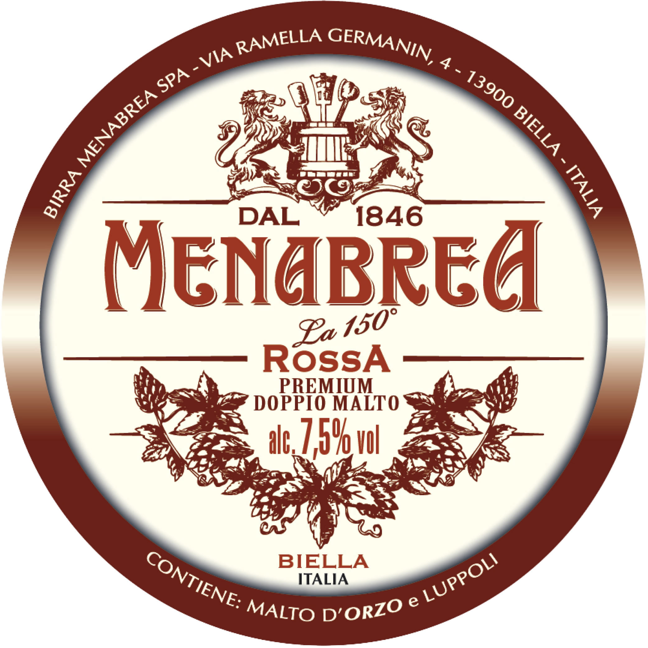 Birrificio Menabrea&Figli - FUSTO BIRRA MENABREA ROSSA 7.5 L. 15 - Italia